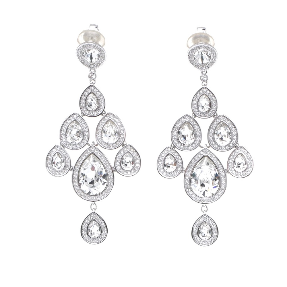 Swarovski Crystal Chandelier Clip Earrings